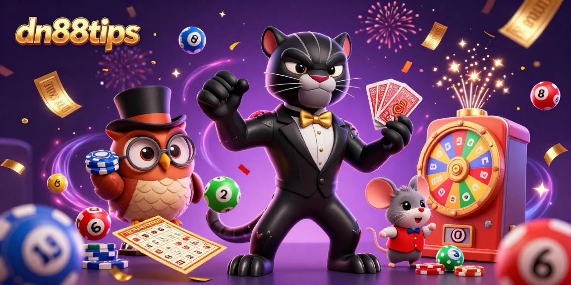 Engage in winning strategies at dn88tips, featuring a stylish scene with characters and dynamic casino elements.