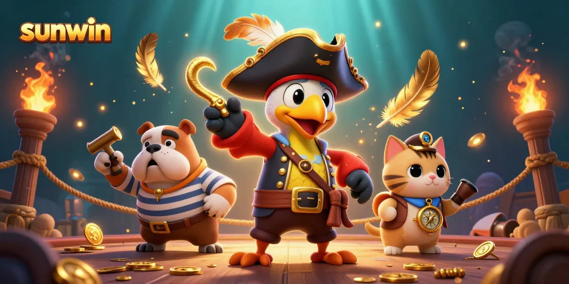 Join the sunwin pirate crew in a thrilling 3D gambling adventure filled with treasures and excitement.