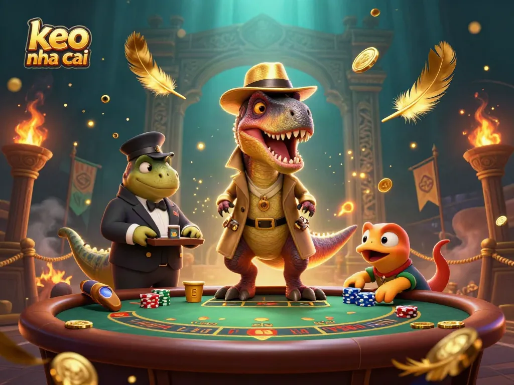 Experience thrilling action at the keo nha cai Blackjack table with a velociraptor card counter.