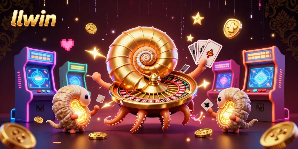 Experience thrilling gameplay at LLWIN with a vibrant 3D illustration showcasing a unique nautilus roulette wheel.